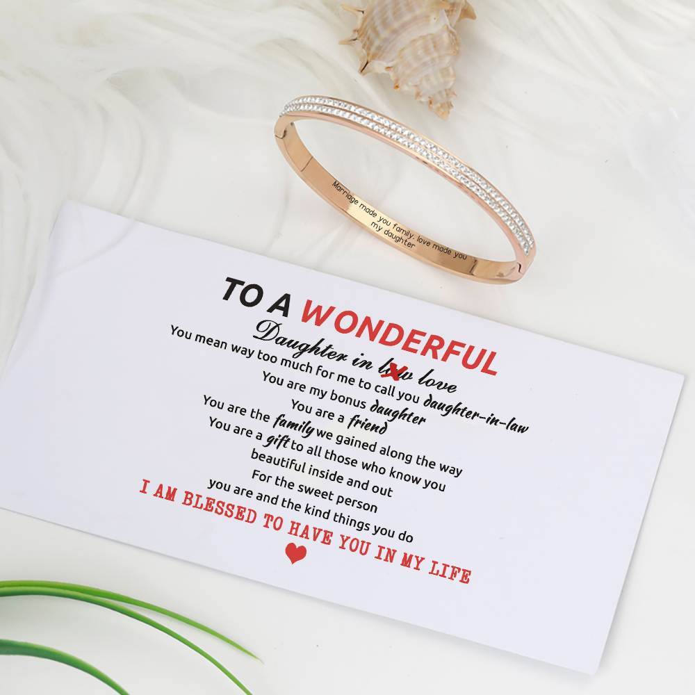 To My Daughter-in-law "Marriage made you family, love made you my daughter" Bracelet [💞 Bracelet +💌 Gift Card + 🎁 Gift Box + 💐 Gift Bouquet] - SARAH'S WHISPER