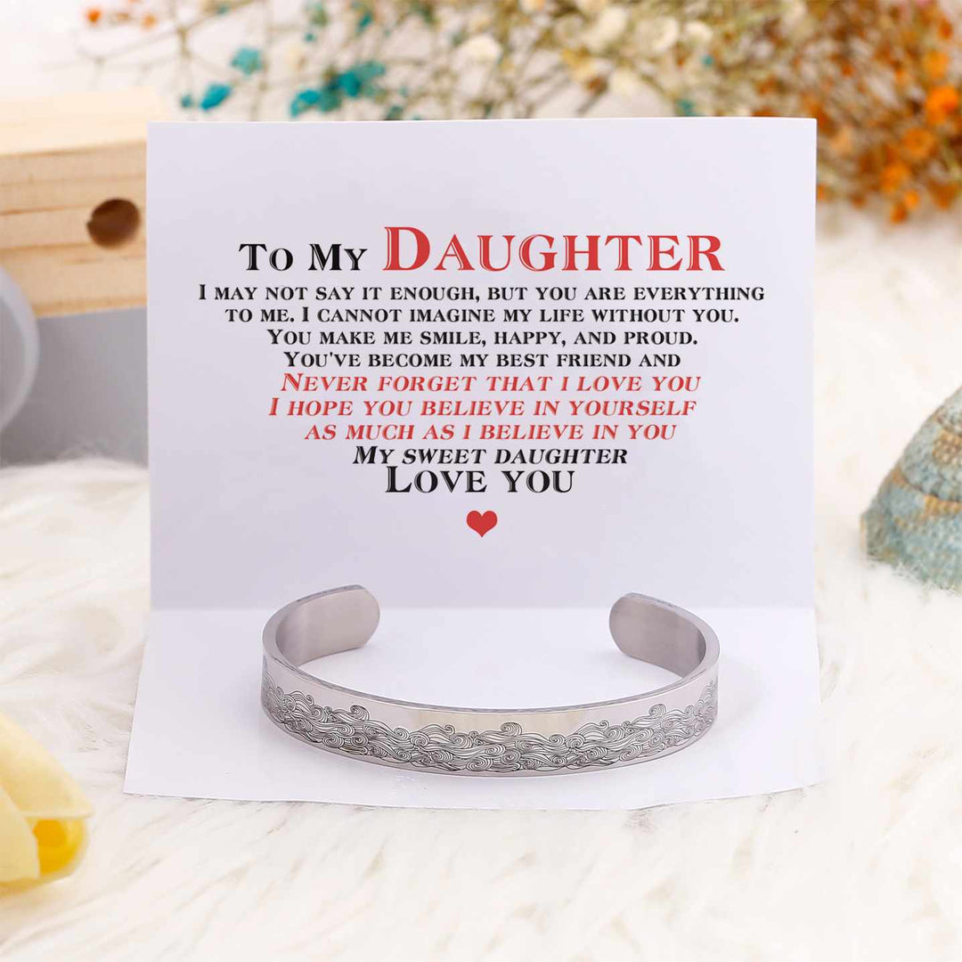 To My Daughter "I LOVE YOU, BELIEVE IN YOURSELF AS MUCH AS I BELIEVE IN YOU" Ocean Wave Bracelet - SARAH'S WHISPER