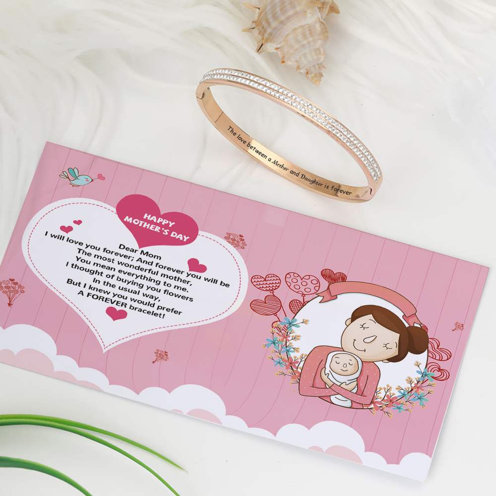 [Gift for Mother's Day] To My Mom "The love between a Mother and Daughter is forever" Full Diamond Bracelet [💞 Bracelet +💌 Gift Card + 🎁 Gift Box + 💐 Gift Bouquet] - SARAH'S WHISPER