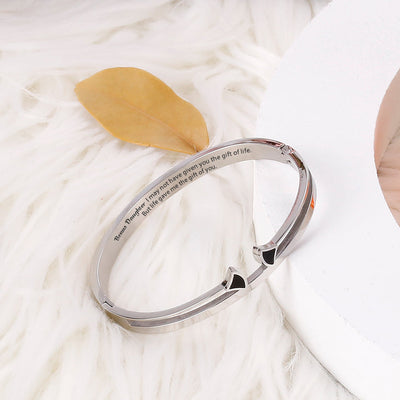 To My Bonus Daughter " I may not have given you the gift of life. But life gave me the gift of you." Arrow Bracelet