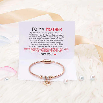 To My Mother Life Tree Diamond Titanium Steel Bracelet - SARAH'S WHISPER