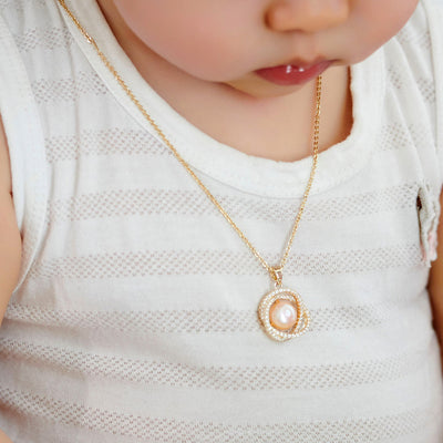 To My Granddaughter "You will never outgrow my heart" Freshwater Pearl Necklace