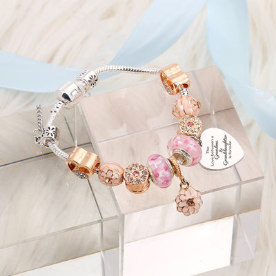 [Custom Name And Optional Address] To My GRANDDAUGHTER "The love between a [grandma] and granddaughter is forever" Flower Bracelet [💞 Bracelet +💌 Gift Card + 🎁 Gift Bag + 💐 Gift Bouquet] - SARAH'S WHISPER