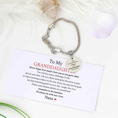 [Custom Name And Optional Address] To My GRANDDAUGHTER "The love between a [Nana] and granddaughter is forever" Bracelet [💞 Bracelet +💌 Gift Card + 🎁 Gift Box + 💐 Gift Bouquet] - SARAH'S WHISPER
