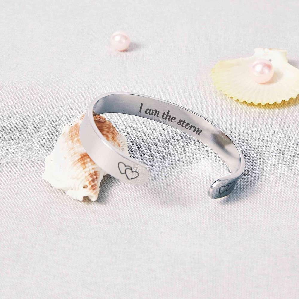 To My Daughter "I am the storm" Double Heart Bracelet - SARAH'S WHISPER