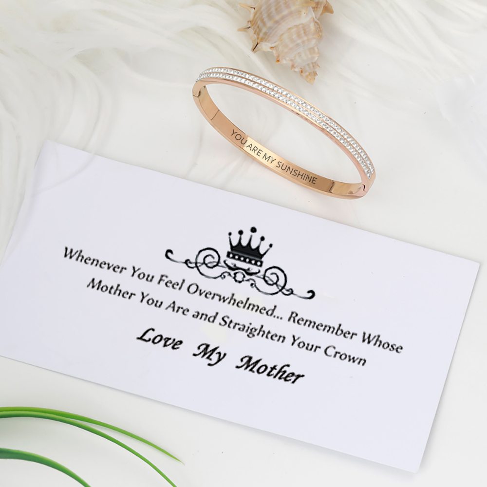 To Your Mother " YOU ARE MY SUNSHINE " Full Diamond Bracelet - SARAH'S WHISPER