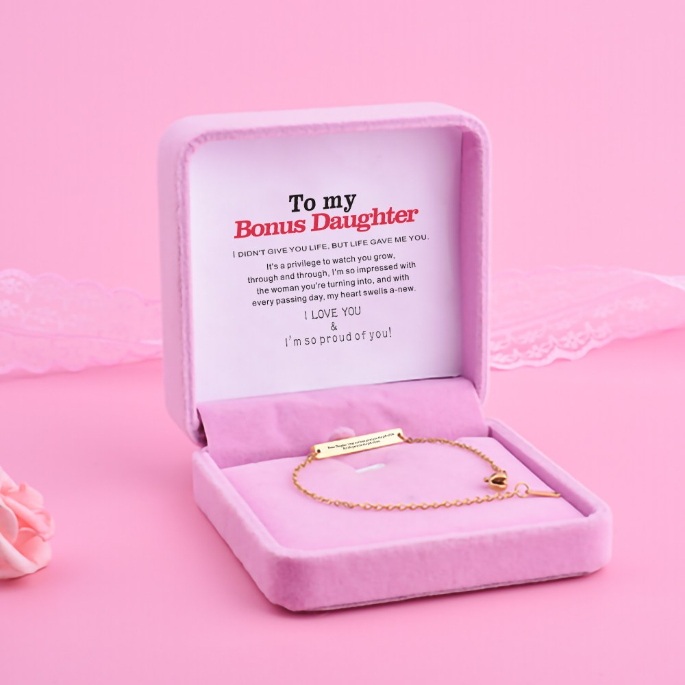 To My Bonus Daughter "Bonus Daughter I may not have given you the gift of life but life gave me the gift of you." Bracelet [💞 Bracelet +💌 Gift Card + 🎁 Gift Box + 💐 Gift Bouquet] - SARAH'S WHISPER