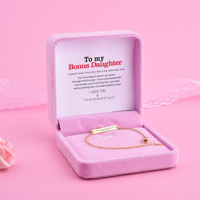 To My Bonus Daughter "Bonus Daughter I may not have given you the gift of life but life gave me the gift of you." Bracelet [💞 Bracelet +💌 Gift Card + 🎁 Gift Box + 💐 Gift Bouquet] - SARAH'S WHISPER