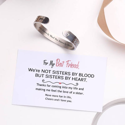 For My Best Friend "Not Sisters by Blood But Sisters by Heart" Bracelet [💞 Bracelet +💌 Gift Card + 🎁 Gift Box + 💐 Gift Bouquet] - SARAH'S WHISPER