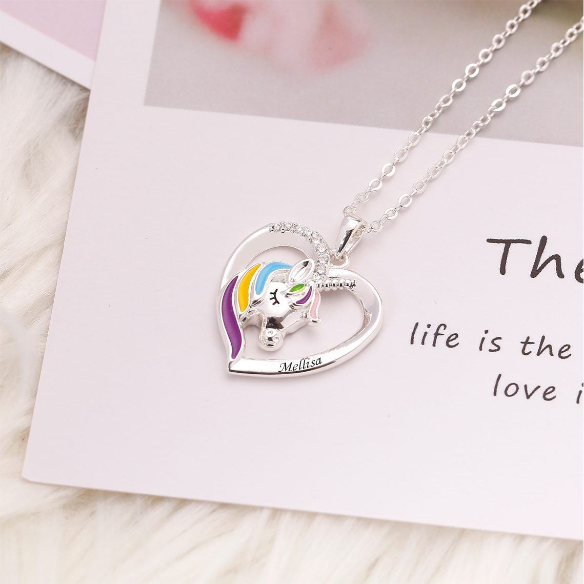 [CUSTOM NAME] To My GRANDDAUGHTER "Never forget how much I love you as you grow older" Unicorn Necklace - SARAH'S WHISPER