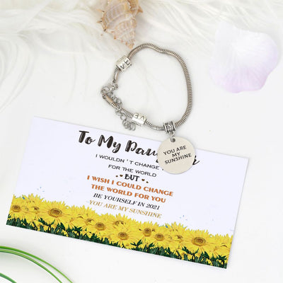 [Custom Name] To My Daughter "YOU ARE MY SUNSHINE" Sunflower Bracelet [💞 Bracelet +💌 Gift Card + 🎁 Gift Bag + 💐 Gift Bouquet] - SARAH'S WHISPER