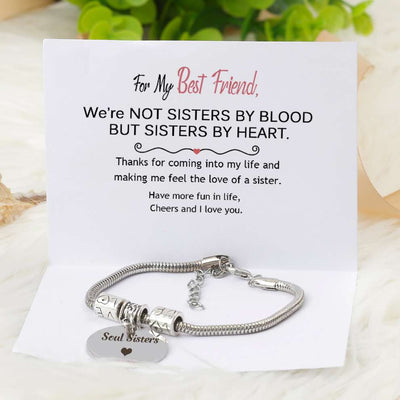 [CUSTOM NAMES] For My Best Friend "Soul Sisters" Bracelet [💞 Bracelet +💌 Gift Card + 🎁 Gift Box + 💐 Gift Bouquet] - SARAH'S WHISPER