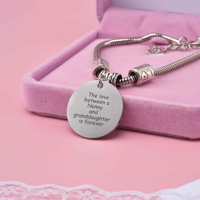 To My GRANDDAUGHTER "The love between a Nanny and Granddaughter is forever" Bracelet - From Nanny - SARAH'S WHISPER