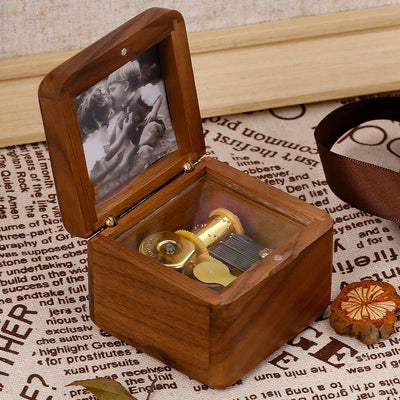 [Optional Address And Upload Photo] To My GRANDDAUGHTER "The love between a [Grandma] and Granddaughter is forever" Wooden Music Box [💞 Music Box +💌 Gift Card + 🎁 Gift Box + 💐 Gift Bouquet] - SARAH'S WHISPER