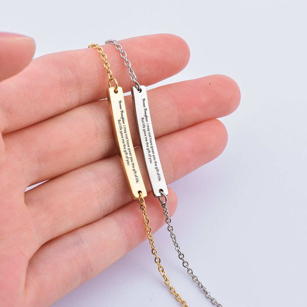 To My Bonus Daughter "Bonus Daughter I may not have given you the gift of life but life gave me the gift of you." Bracelet [💞 Bracelet +💌 Gift Card + 🎁 Gift Box + 💐 Gift Bouquet] - SARAH'S WHISPER