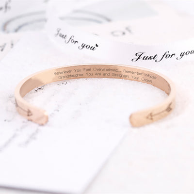 To My Granddaughter "Whenever You Feel Overwhelmed... Remember Whose Granddaughter You Are And Straighten Your Crown" Bracelet - SARAH'S WHISPER