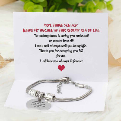 "Mom, thank you for being my anchor in this stormy sea of life" Bracelet - SARAH'S WHISPER