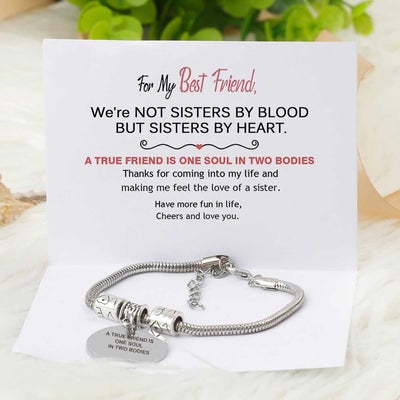 [Custom Names] For My Best Friend "A TRUE FRIEND IS ONE SOUL IN TWO BODIES" Bracelet [💞Bracelet +💌 Gift Card + 🎁 Gift Box + 💐 Gift Bouquet] - SARAH'S WHISPER