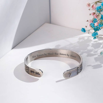 For My Best Friend "Not Sisters by Blood But Sisters by Heart" Bracelet [💞 Bracelet +💌 Gift Card + 🎁 Gift Box + 💐 Gift Bouquet] - SARAH'S WHISPER