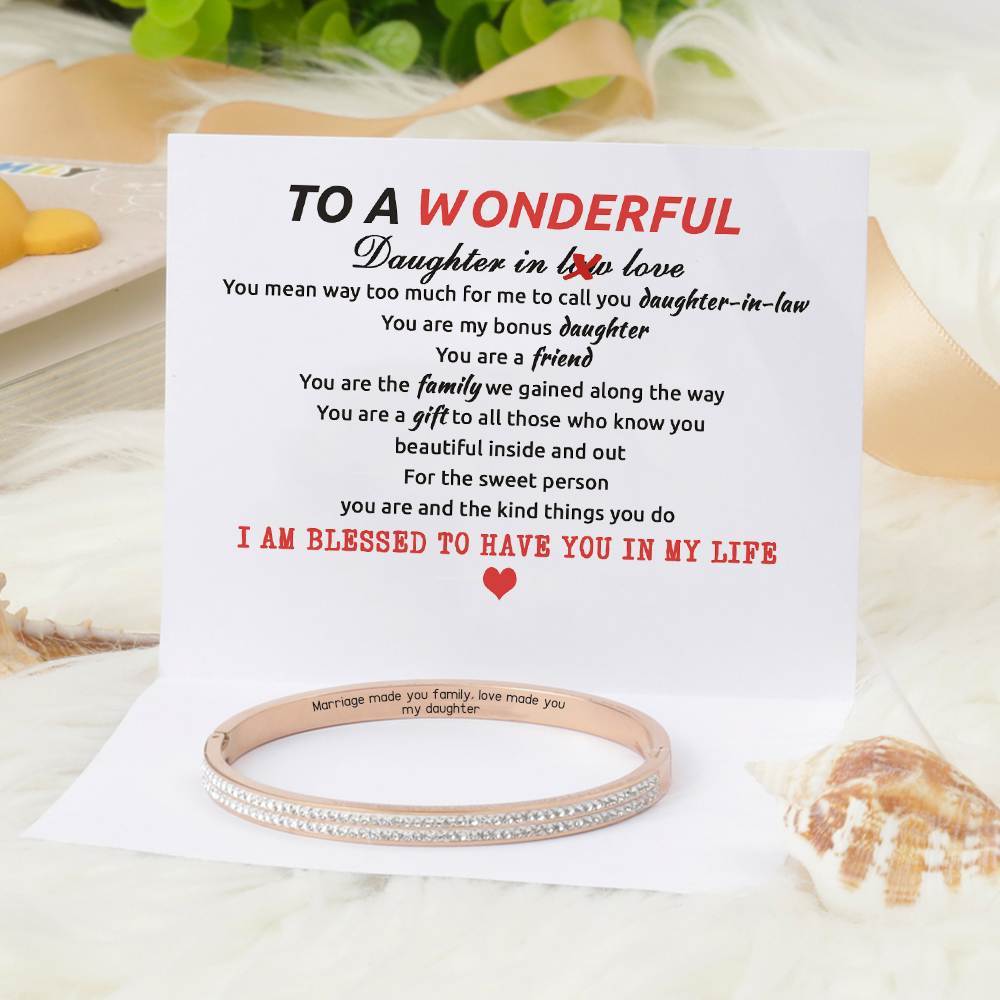 To My Daughter-in-law "Marriage made you family, love made you my daughter" Bracelet [💞 Bracelet +💌 Gift Card + 🎁 Gift Box + 💐 Gift Bouquet] - SARAH'S WHISPER