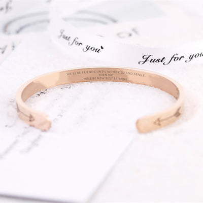 For Your Friend "WE'LL BE FRIENDS UNTIL WE'RE OLD AND SENILE THEN WE WILL BE NEW BEST FRIENDS" Arrow Bracelet - SARAH'S WHISPER