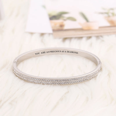 To My Granddaughter "You are as precious as a diamond." Full Diamond Bracelet