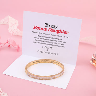 To My Bonus Daughter "BONUS DAUGHTER, I MAY NOT HAVE GIVEN YOU THE GIFT OF LIFE. BUT LIFE GAVE ME THE GIFT OF YOU" Bracelet - SARAH'S WHISPER