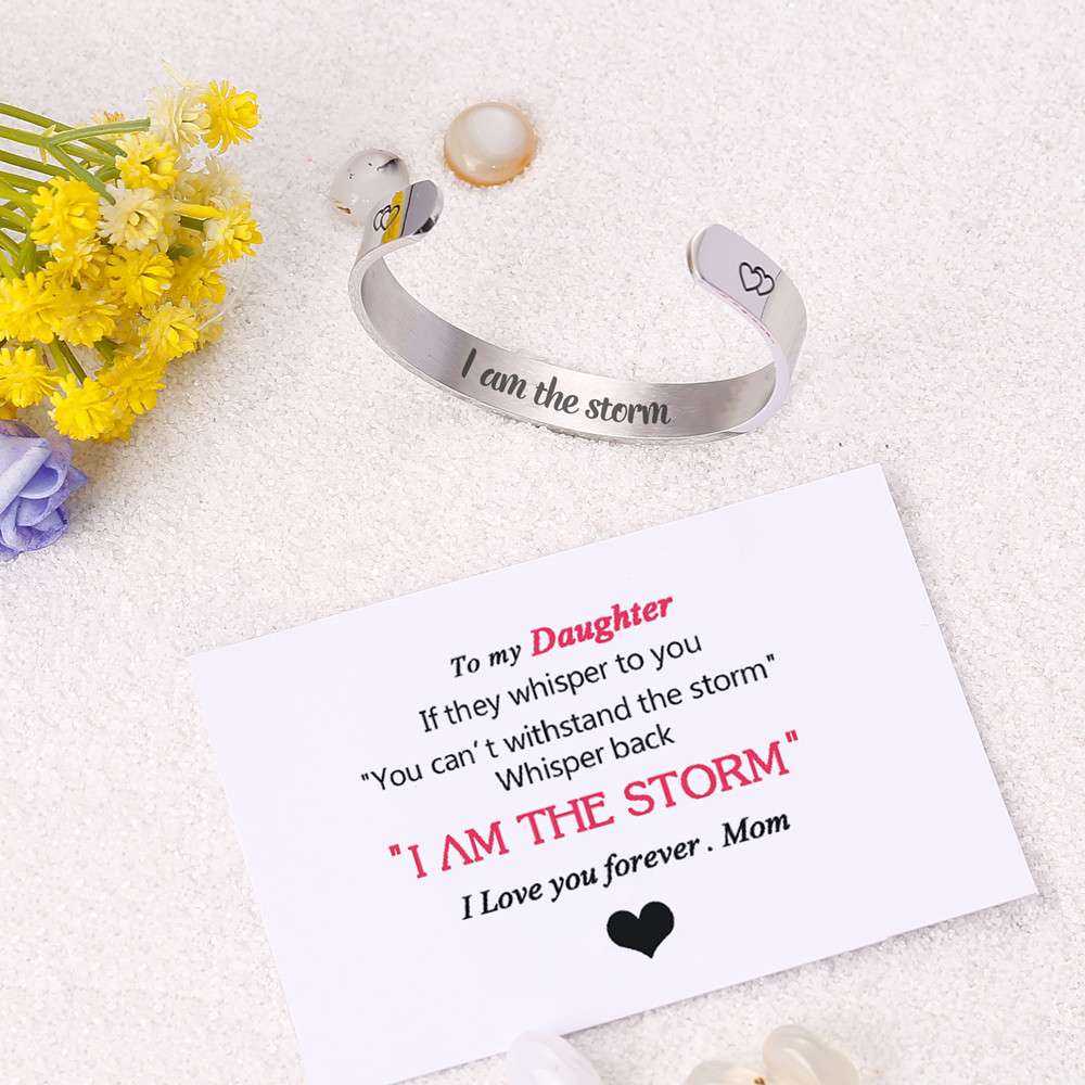 To My Daughter "I am the storm" Double Heart Bracelet - SARAH'S WHISPER