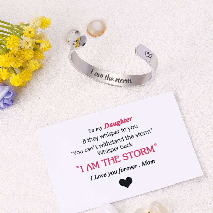 To My Daughter "I am the storm" Double Heart Bracelet - SARAH'S WHISPER