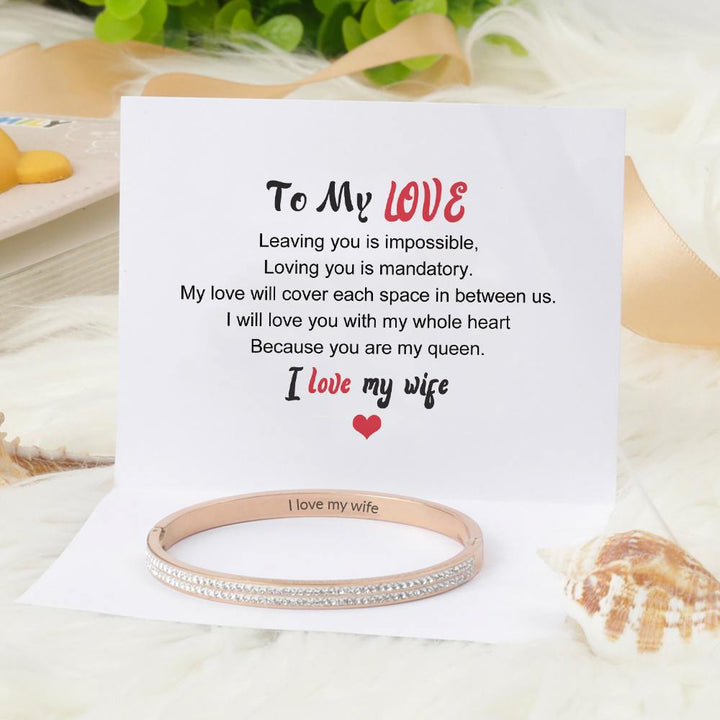 To My Love "I love my wife" Full Diamond Bracelet - SARAH'S WHISPER