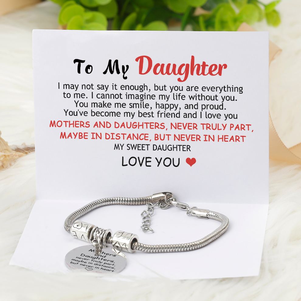 To My Daughter "Mothers and Daughters, never truly part, maybe in distance, but never in heart" Bracelet - SARAH'S WHISPER