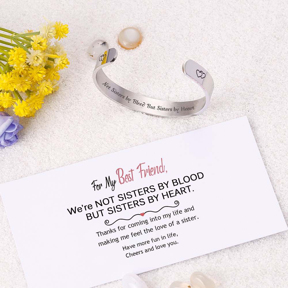 For My Best Friend "Not Sisters by Blood But Sisters by Heart" Bracelet - SARAH'S WHISPER