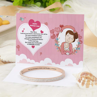 [Gift for Mother's Day] To My Mom "The love between a Mother and Daughter is forever" Full Diamond Bracelet [💞 Bracelet +💌 Gift Card + 🎁 Gift Box + 💐 Gift Bouquet] - SARAH'S WHISPER