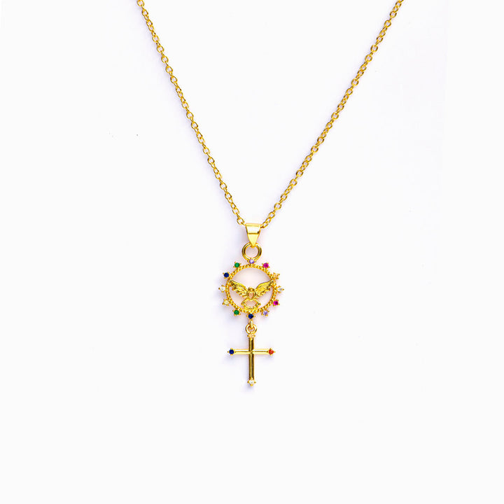 To My Daughter "May Angels protect you" Cross Necklace