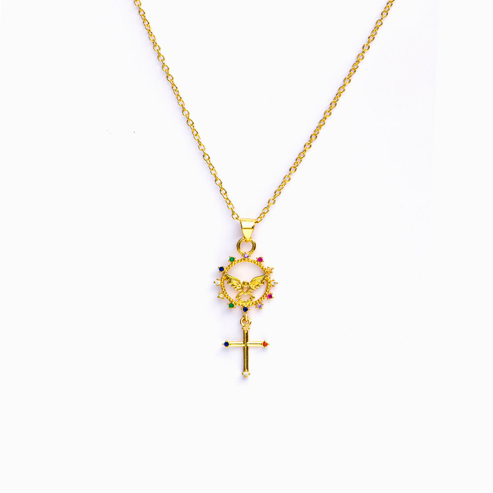 To My Daughter "May Angels protect you" Cross Necklace