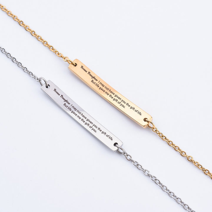 To My Bonus Daughter "Bonus Daughter I may not have given you the gift of life but life gave me the gift of you." Bracelet [💞 Bracelet +💌 Gift Card + 🎁 Gift Box + 💐 Gift Bouquet] - SARAH'S WHISPER