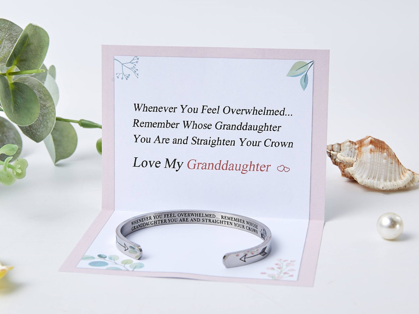 To My Granddaughter "WHENEVER YOU FEEL OVERWHELMED... REMEMBER WHOSE GRANDDAUGHTER YOU ARE AND STRAIGHTEN YOUR CROWN" Bracelet - SARAH'S WHISPER
