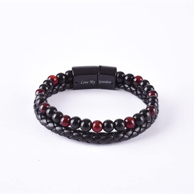 To My Grandson "Love My Grandson" Men's Bracelet - SARAH'S WHISPER