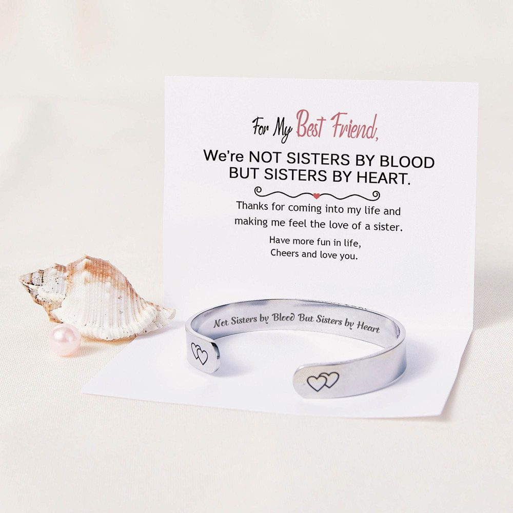 For My Best Friend "Not Sisters by Blood But Sisters by Heart" Bracelet - SARAH'S WHISPER