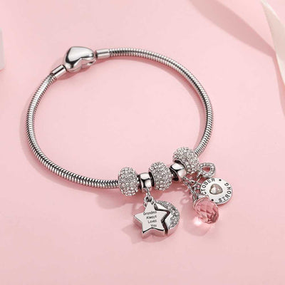 [Optional Address And Optional Birthstone] To My Granddaughter "[Grandma] Always Loves You! " Lucky Stone Bracelet [💞 Bracelet +💌 Gift Card + 🎁 Gift Box + 💐 Gift Bouquet] - SARAH'S WHISPER