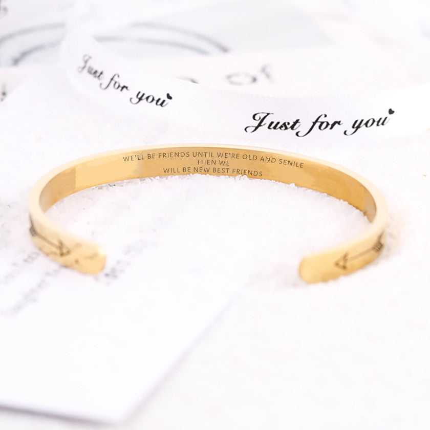 For Your Friend "WE'LL BE FRIENDS UNTIL WE'RE OLD AND SENILE THEN WE WILL BE NEW BEST FRIENDS" Arrow Bracelet - SARAH'S WHISPER