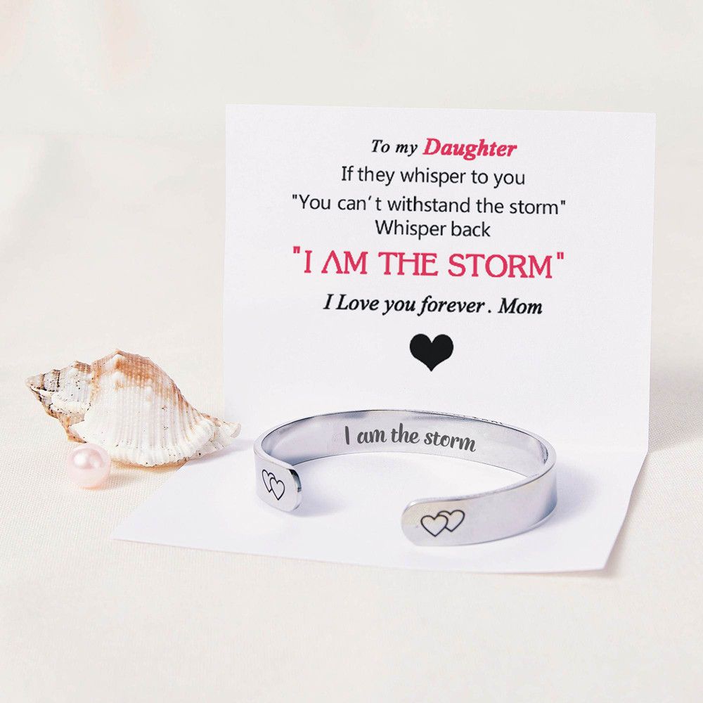 To My Daughter "I am the storm" Double Heart Bracelet - SARAH'S WHISPER
