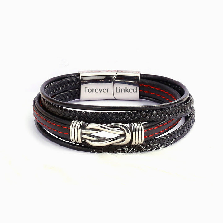 To My Son "A Powerful Bond" Leather Braided Bracelet