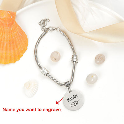 [Custom Name] "BE-LEAF in yourself like I do" BRACELET [💞 BRACELET +💌 GIFT CARD + 🎁 GIFT BAG + 💐 GIFT BOUQUET] - SARAH'S WHISPER