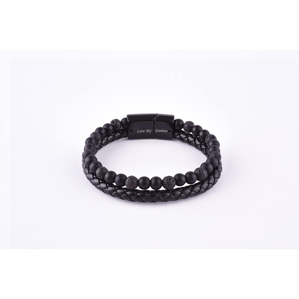To My Grandson "Love My Grandson" Men's Bracelet - SARAH'S WHISPER