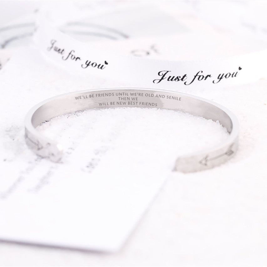 For Your Friend "WE'LL BE FRIENDS UNTIL WE'RE OLD AND SENILE THEN WE WILL BE NEW BEST FRIENDS" Arrow Bracelet - SARAH'S WHISPER