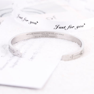 For Your Friend "WE'LL BE FRIENDS UNTIL WE'RE OLD AND SENILE THEN WE WILL BE NEW BEST FRIENDS" Arrow Bracelet - SARAH'S WHISPER