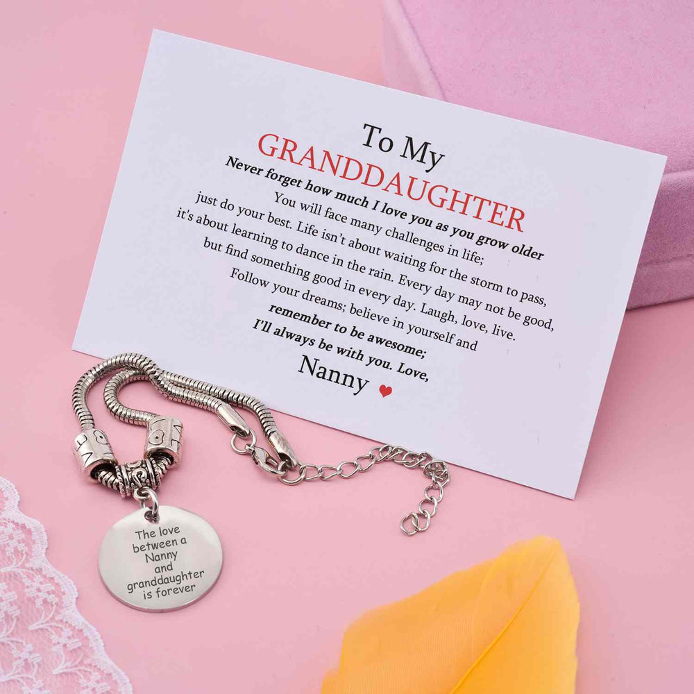 To My GRANDDAUGHTER "The love between a Nanny and Granddaughter is forever" Bracelet - From Nanny - SARAH'S WHISPER