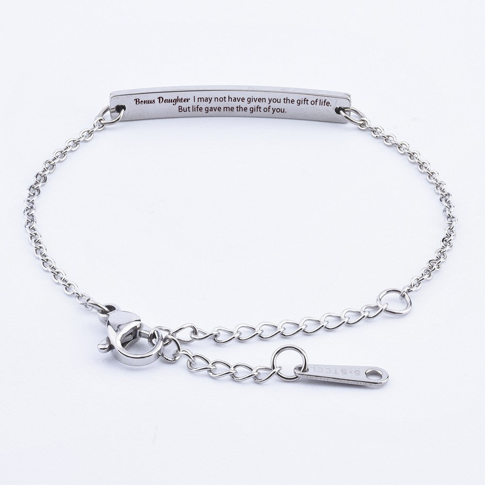 To My Bonus Daughter "Bonus Daughter I may not have given you the gift of life but life gave me the gift of you." Bracelet [💞 Bracelet +💌 Gift Card + 🎁 Gift Box + 💐 Gift Bouquet] - SARAH'S WHISPER