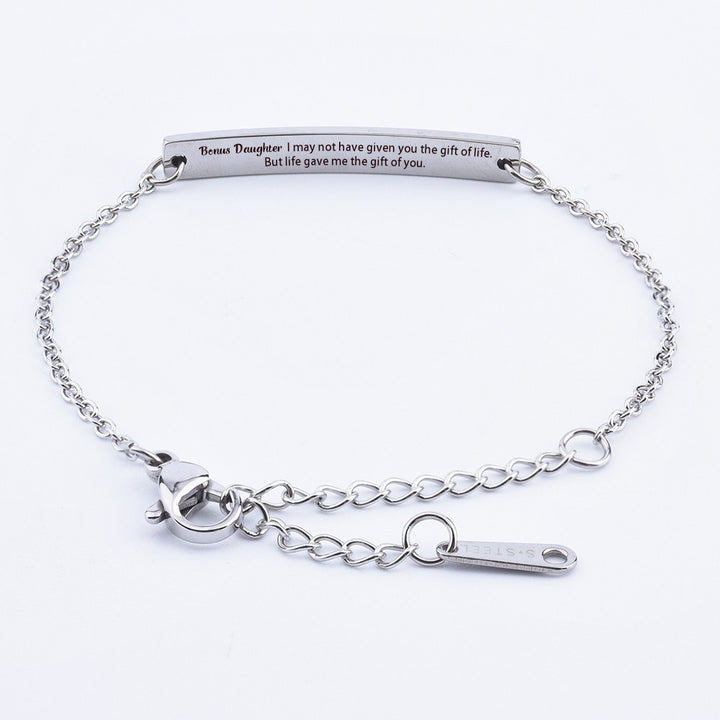 To My Bonus Daughter "Bonus Daughter I may not have given you the gift of life but life gave me the gift of you." Bracelet [💞 Bracelet +💌 Gift Card + 🎁 Gift Box + 💐 Gift Bouquet] - SARAH'S WHISPER